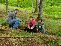 ... auch Roger und die Kinder spielen mit ihnen im Unterholz!